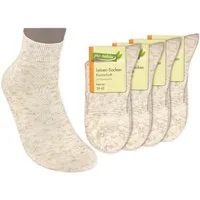 Die Sockenbude Kurzsocken LEINEN (Bund, 8-Paar, beige melange) Baumwolle mit Leinen