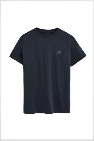 T-Shirt marineblau im Straight Fit mit Polo Club Patch