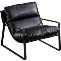 WAHSON OFFICE CHAIRS Loungesessel Moderner PU-Leder/ Chenille Ohrensessel mit Armlehnen für Wohnzimmer