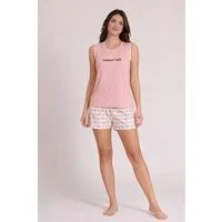 fashionshowcase Pyjama Damen Hausanzug – Sommerlicher Schlafanzug Shorts & Shirt, 4 Designs (2 tlg., 2-teiliges Set) Print auf dem Oberteil, verschiedene Muster auf den Shorts