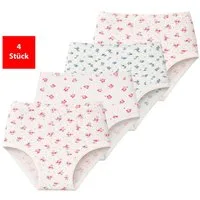 Fashionschmiede Taillenslip Damenslips aus 100% Baumwolle mit Stretch im 4er oder 8er Pack Blumen (Packung, 4-St., 4er-Pack) Hautfreundliche Baumwollslips mit Stretch und komfortablem Gummibund