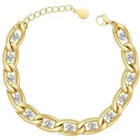 ROUGEMONT Gliederarmband Damen Gliederarmband Trend 18cm 18K Gold Edlestahl Hypoallergen, Hypoallergen