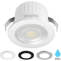 Braytron LED Einbaustrahler Minispot kleiner Einbauleuchte 44mm IP54 Bad inklusive 3 Blenden, Warmweiß, Leistungsstark, Klein, Schwarz, Weiß, Silber