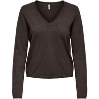 ONLY V-Ausschnitt-Pullover ONLLOYAL LIFE LS V-NECK PULLO KNT NOOS Materialmix