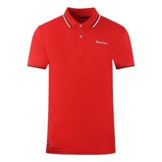 Aquascutum Twin Tipped Kragen Marke Logo Rot Polo-Shirt