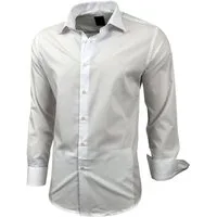 Baxboy Langarmhemd Kentkragen Businesshemd Slim Fit Hemd mit farblich abgesetzten B-444