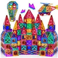 TEMI agnetspielzeug Magneten Kinder Magnetbausteine Magnet Magnetspielbausteine, (Set, 150 St., 80/102/150/180 Teile), Geschenk für 3, 4, 5, 6, 7, 8, 9 Jahre Kinder