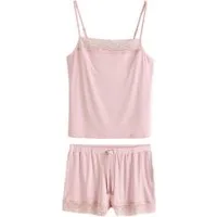 LAURA ASHLEY Pyjama Laura Ashley gerippter Modal-Schlafanzug, Spitze (2 tlg)