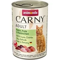 Animonda Carny Adult mit Huhn & Pute & Kaninchen 400 g - 6 Stück, Nassfutter für: Katze