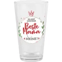 Herz & Heim Glas für die beste Mama - Trinkglas als Geschenk für Mama zum Muttertag, Glas, Marke Leonardo