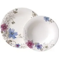 Villeroy & Boch Tafelservice Mariefleur Gris Basic (12-tlg), 6 Personen, Fine China-Porzellan, Teller Set, Made in Germany, Fine China Porzellan