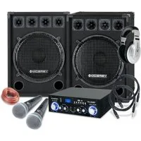 McGrey DJ Karaoke Komplettset PA Anlage Party-Lautsprecher (Bluetooth, 800 W, 2-Wege Partyboxen (15 zoll) Subwoofer - inkl. Endstufe & Mikrofone)