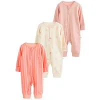 Next Schlafoverall Babyschlafanzüge mit Zweiwege-RV, 3er-Pack (3-tlg)