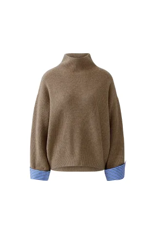 Oui - Pullover Taupe Melange - Gr. - 34