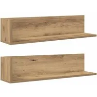 vidaXL Regal Wandregale 2 Stk. Artisan-Eiche 75x16,5x16,5 cm Holzwerkstoff, 1-tlg.