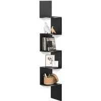 VASAGLE Eckregal, 1-tlg., Wandregal, Bücherregal mit 5 Ablagen, Höhe 126cm