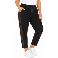 Mississhop Boyfriend-Hose Damen-Hose mit Spitzendetail an der Seite– Baumwolle Gr. 38-50