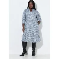 Ulla Popken Midikleid Punto-Midikleid A-Linie Kelchkragen 3/4-Arm