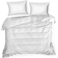 Eurofirany Bettwäsche Bettwäsche-Set aus Baumwollsatin mit Spitze, 100% Baumwolle, Hochwertige Bettwäschegarnitur Retro Stil 3 TLG Doppelbett