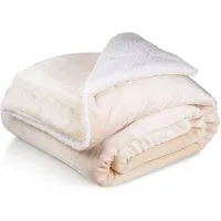 Wohndecke Kuscheldecke XL warm Sherpa, dicke Sofadecke, hochwertige Tagesdecke, Cozyor