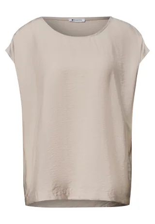 Street One - Dropped Shoulder Blusenshirt mit Rundhals clay sand - Gr. - 36