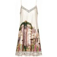 ITALY VIBES Sommerkleid - Trägerkleid - Viskose Kleid mit Landschaftsprint für Damen One Size / Einheitsgröße - passend für Größe S - L