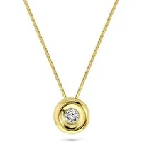 Miore Kette mit Anhänger für Damen aus Echtgold 18K (750) Gelbgold oder Weißgold, mit natürlichem Diamant 0,05 ct