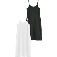 Next Unterkleid Langes Baumwollunterkleid mit Spitzenkante (2-tlg)