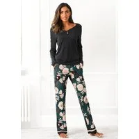 s.Oliver Pyjama (Set, 2 tlg) mit geblümter Schlafhose