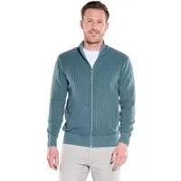 Engbers Cardigan Herren Strick-Cardigan in Jacquard-Struktur, Petrolblau