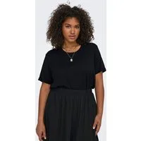 ONLY CARMAKOMA Kurzarmshirt CARMOSTER S/S FOLD UP TOP JRS NOOS Materialmix, regular fit