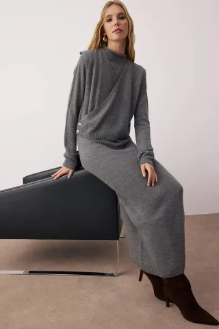 Langes, flaches Maxikleid für Damen, lässig/leger, mit Hijab-Schnitt
