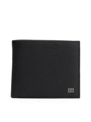 Tommy Hilfiger - Hilfiger Flag Bifold-Brieftasche aus Leder schwarz - Gr. - OS