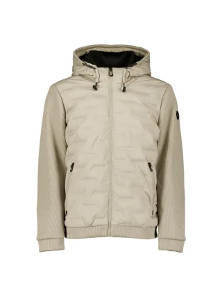 No Excess - Jacket Short Fit Sealed Hooded Knitted Mix Stone - Gr. - XXXL