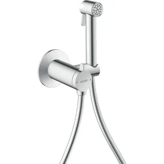 hansgrohe AXOR Bidette Showers Bidette Duschkopf 29242000 1 Strahlart rund für Mischwasser mit Duschkopfhalterung und Duschschlauch 1,25 m, Chrom
