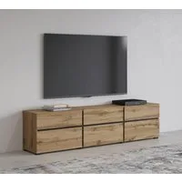 OTTO home Lowboard Cross, moderne grifflose TV-Kommode,3 Klappen/3 Schubkästen, Breite 180 cm, TV-Schrank mit viel Stauraum, TV-Board