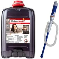 PetroHeat Petroleum 20 Liter Brennstoff geruchsarm für Petroleumofen, mit elektrischer Pumpe, für mobile Petroleum-Heizung, Petroleumöfen