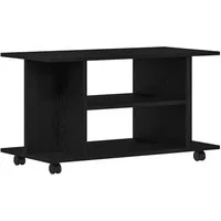 vidaXL TV-Schrank TV-Schrank mit Rollen Schwarz Eichen-Optik 80x40x45 cm (1-St)