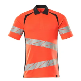 MASCOT Herren Polo-Shirt ACCELERATE SAFE Hi-vis Rot / Schwarzblau M - 19083-771-22210-M