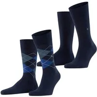 Burlington Socken Everyday Argyle Mix (2 Paar) atmungsaktiv, Einheitsgröße 40-46, Argyle-Muster