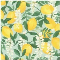 Rasch Vliestapete Portofino - Selbstklebende Tapete Zitrone von tesa® x rasch®, strukturiert, mediterran, botanisch, (1 Rolle, 1 St), selbstklebend, 6,00m x 0,53m
