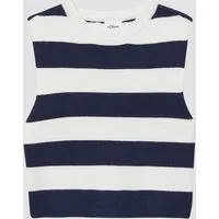s.Oliver Rundhalspullover Strickpullunder Verkürztes Stricktop aus Viskosemix im Slim Fit