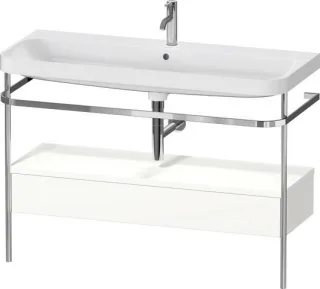 Duravit Happy D.2 Plus c-shaped Set mit Metallkonsole und Schubkasten Weiß Seidenmatt 1175x490x850 m HP4844O36360000