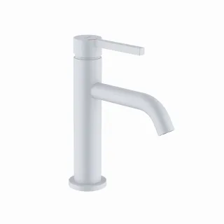 Kludi NOVA FONTE Pura Waschtischarmatur 100 EcoPlus, Push-Open Ablaufventil mattweiß, 202895315 202895315