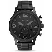 Fossil Chronograph NATE JR1401, Quarzuhr, Armbanduhr, Herrenuhr, Stoppfunktion, Edelstahlarmband,Datum