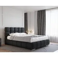 Homesy Polsterbett BLISS Luxus-Bett mit Lattenrost Wahl federkernmatraze, kokosmatratze, (Stabile Rahmenkonstruktion Metallrahmen), Ein Luxusbett in jeder Größe 140x200cm 160x200 cm 180x200cm