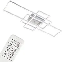 Briloner Leuchten LED Deckenleuchte 3156018 FRAME, LED fest integriert, Neutralweiß, Kaltweiß, Warmweiß, Deckenlampe, 104x42x10cm, Chrom, 55W, Wohnzimmer, Schlafzimmer, Küche