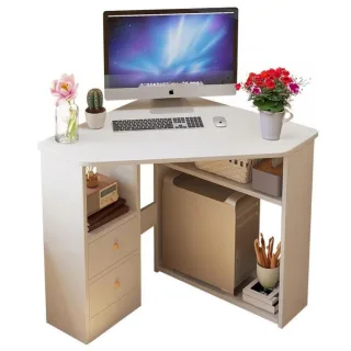 Schreibtisch,, Weiß, Holzwerkstoff, 89x6x87 cm, Arbeitszimmer, Schreibtische, Eckschreibtische