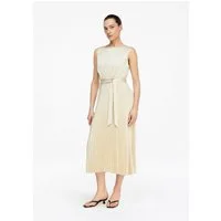comma Midikleid Kleid Satinkleid mit Plissée-Rock