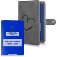 kwmobile Etui Impfpass Hülle für Tiere, Schutzhülle EU Heimtierausweis - Haustier Impfausweis Cover Kunstleder